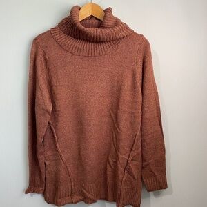 Karen Scott Brown Multi-Color Acrylic Long Sleeve Turtleneck Sweater Medium‎ New